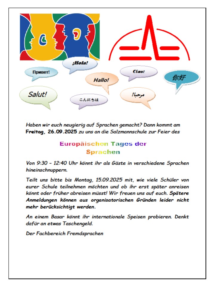Europäischer Tag der Sprachen